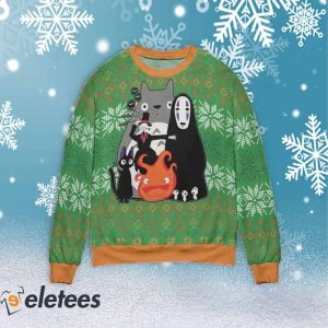 Studio Ghibli Miyazaki Squad Ugly Christmas Sweater 1