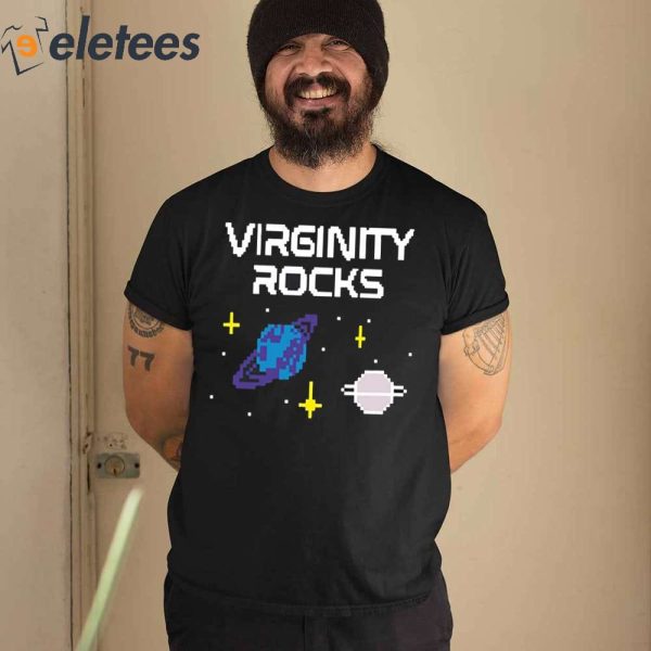 Virginity Rocks Pixel Space Shirt