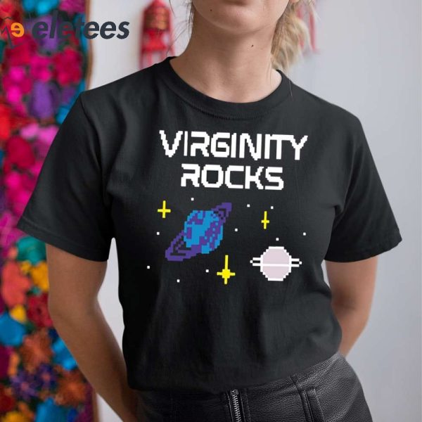 Virginity Rocks Pixel Space Shirt