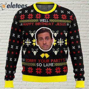 Well Happy Birthday Jesus The Office Ugly Christmas Sweater 2