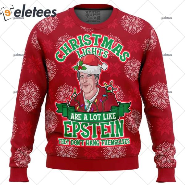 Xmas Lights Are Like Epstein Ugly Christmas Sweater