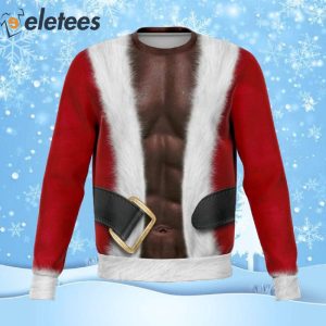 African Black Muscle Santa Sexy Ugly Christmas Sweater