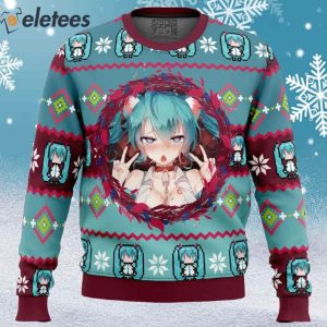 Ahegao Hatsune Miku Ugly Christmas Sweater 1