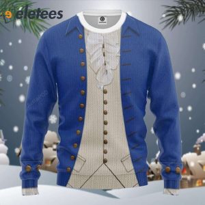Alexander Hamilton Blue Ugly Christmas Sweater 1