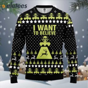Alien I Want To Believe Ugly Christmas Sweater 1
