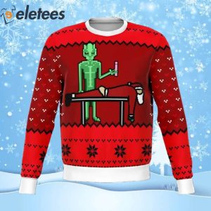Alien and Santa Dildo Ugly Christmas Sweater 1