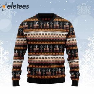 Alpaca Pattern Brown Ugly Christmas Sweater