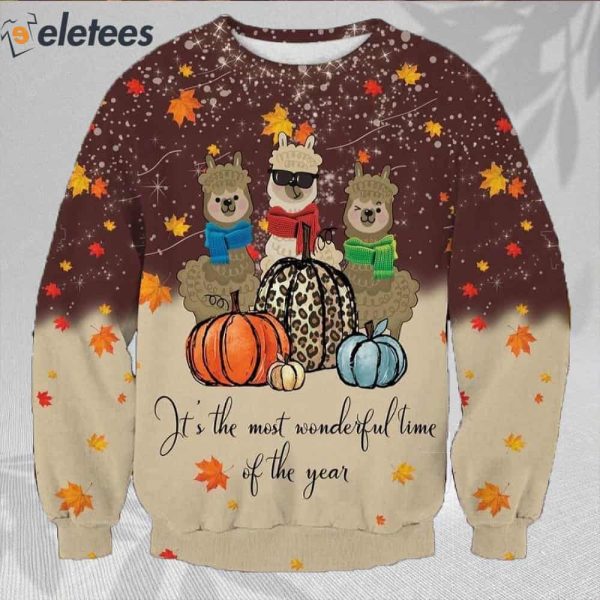 Alpaca Thanksgiving Ugly Christmas Sweater