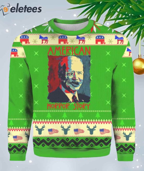 American Horror Story Joe Biden Ugly Christmas Sweater