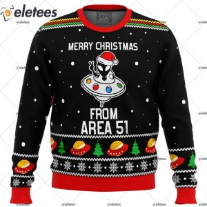 Area 51 Aliens Ugly Christmas Sweater 1