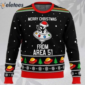 Area 51 Aliens Ugly Christmas Sweater 2