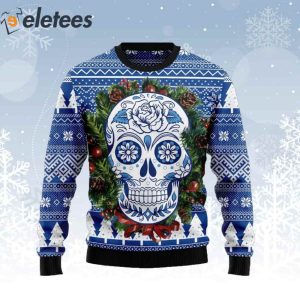 Awesome Sugar Skull Ugly Christmas Sweater 1