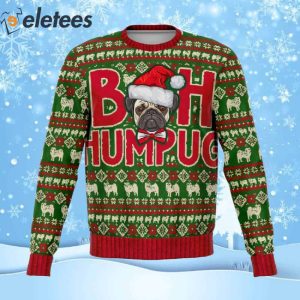 Bah Hum Pug Ugly Christmas Sweater 1