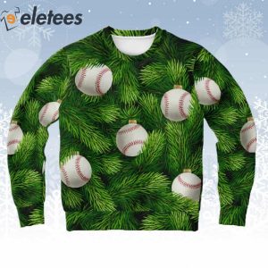Baseball Tree Ugly Christmas Sweater