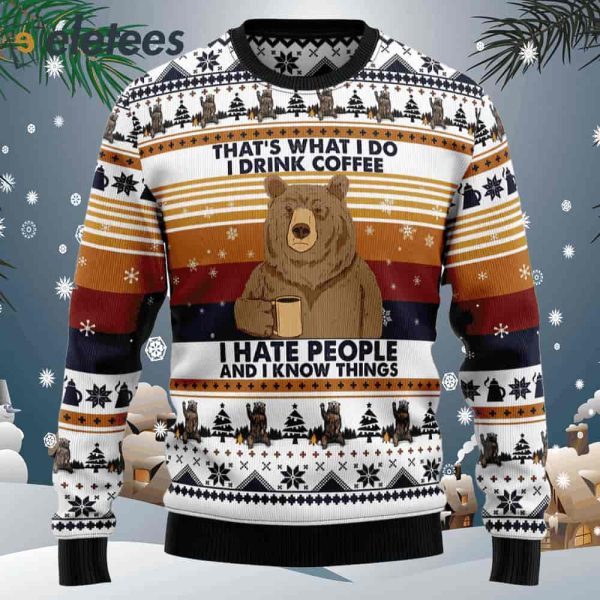 Bear Coffee Ugly Christmas Sweater