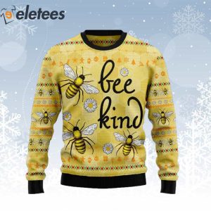 Bee Kind Yellow Ugly Christmas Sweater