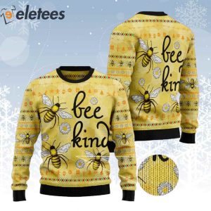 Bee Kind Yellow Ugly Christmas Sweater 2