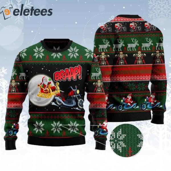 Biker Santa Xmas Ugly Christmas Sweater