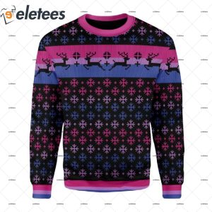 Bisexual Pride Flag Ugly Christmas Sweater