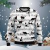 Black Cat Christmas Music Notes Ugly Christmas Sweater