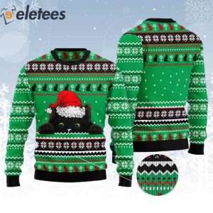 Black Cat Hide Funny Ugly Christmas Sweater 2