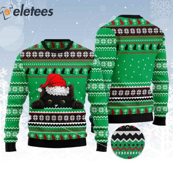 Black Cat Hide Funny Ugly Christmas Sweater