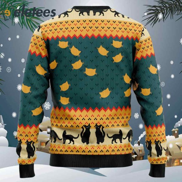 Black Cat Remember To WipeUgly Christmas Sweater