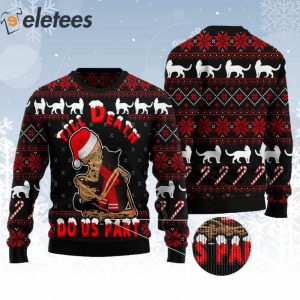 Black Cat Till Death Do Us Part Ugly Christmas Sweater 2