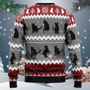 Black Cat Tree Killer Ugly Christmas Sweater1