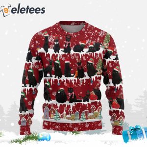 Black Cat Ugly Christmas Sweater 2