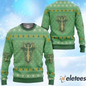 Black Clover Green Mantis Ugly Christmas Sweater 1