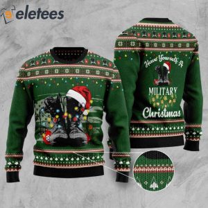 Boot Proud Veterans Ugly Christmas Sweater 2
