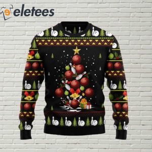 Bowling Christmas Tree Ugly Christmas Sweater 1