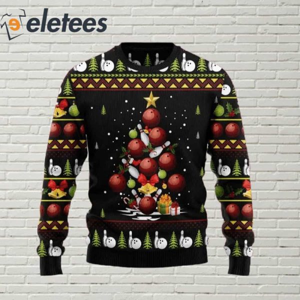 Bowling Christmas Tree Ugly Christmas Sweater