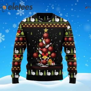 Bowling Christmas Tree Ugly Christmas Sweater 2