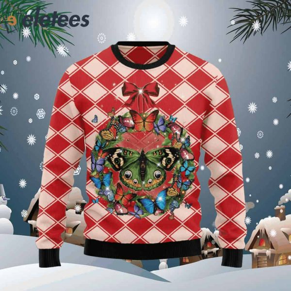 Butterfly Wreath Christmas Ugly Christmas Sweater