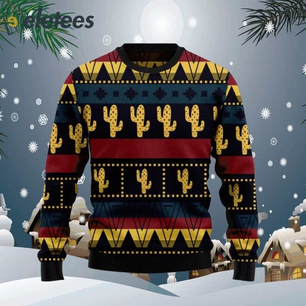 Cactus Group Pattern Ugly Christmas Sweater