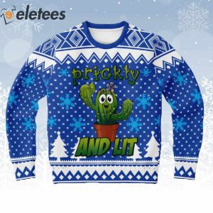 Cactus Prickly and Lit Ugly Christmas Sweater 1