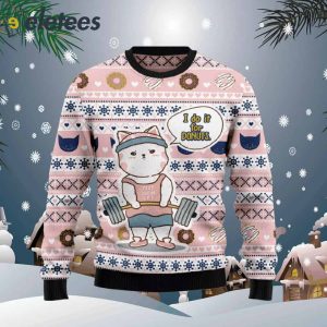 Cat I Do It For Donuts Ugly Christmas Sweater