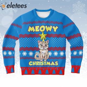 Cat Meowy Christmas Ugly Christmas Sweater 1