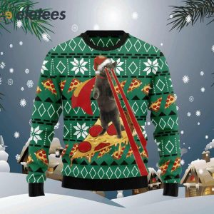 Cat Pizza Ugly Christmas Sweater