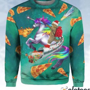 Cat Riding Unicorn Christmas Ugly Sweatshirt 2