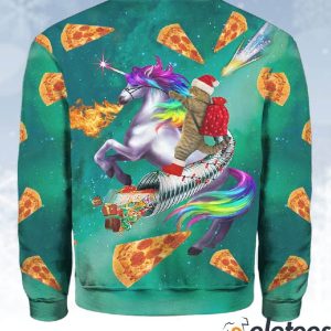 Cat Riding Unicorn Christmas Ugly Sweatshirt 3