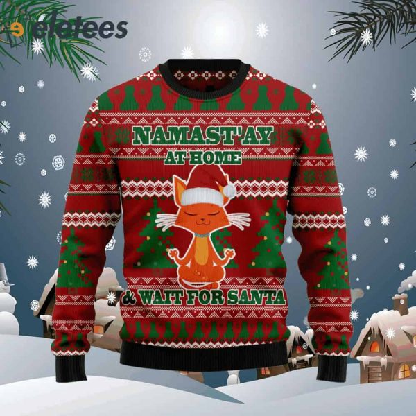 Cat Yoga Ugly Christmas Sweater