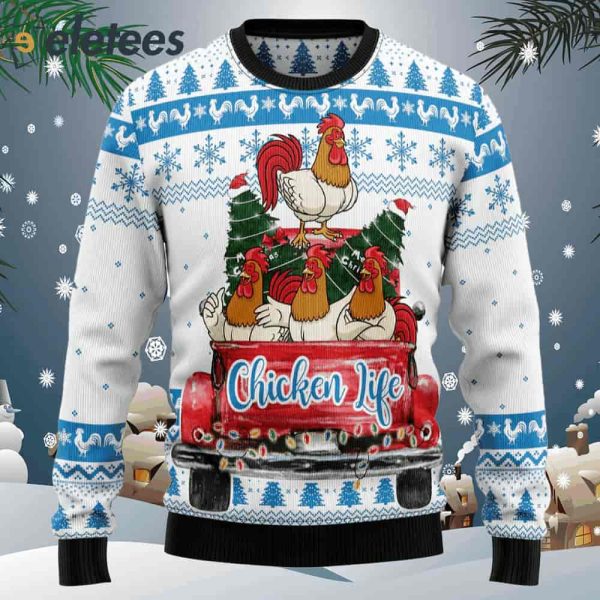 Chicken Life Ugly Christmas Sweater