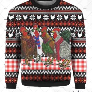 Chicken Under Snow Ugly Christmas Sweater 2