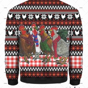 Chicken Under Snow Ugly Christmas Sweater 3