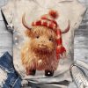 Christmas Hat Cow Print Shirt