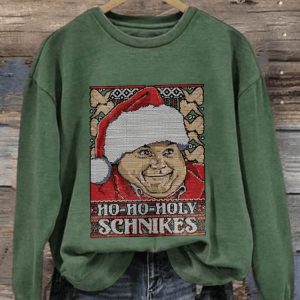 Christmas Ho Ho Holy Print Sweatshirt3