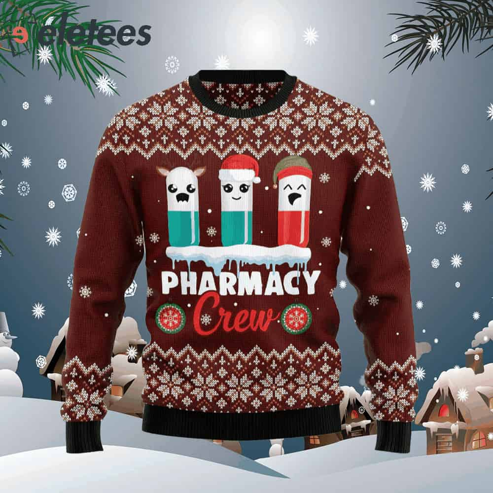 Funny Christmas Pharmacy Crew Cute Gifts Snowflakes Christmas